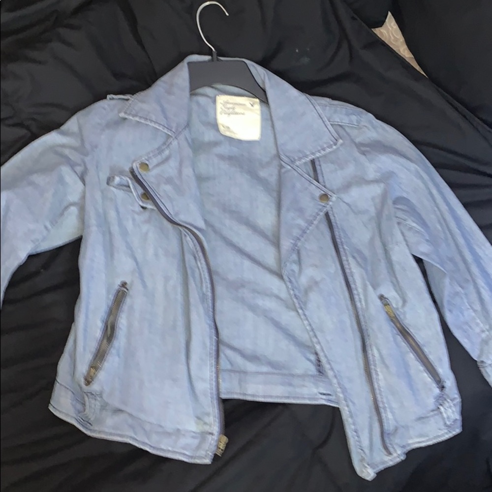 Light blue crop jean jacket